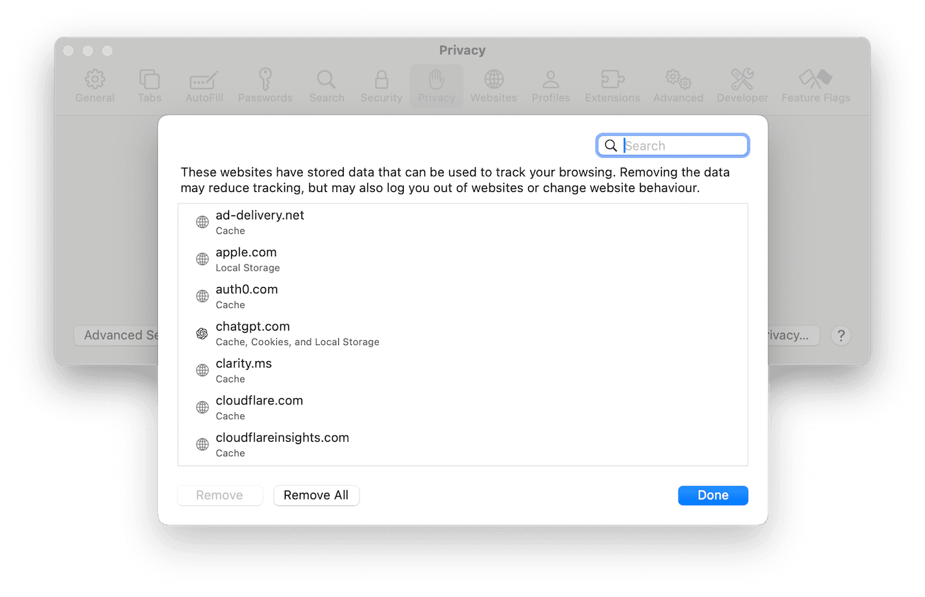 How to clear site data in Safari
